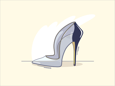 Life of one shoe blue design illustration line lineart shoe shoe design vector yellow