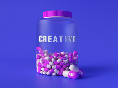 Idea pills 2021 3d art blue brand cinema4d creative design game idea illustration life lifestyle medicament medicine pill pink shell white