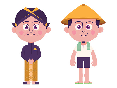 Jogja People character illustration indonesia java vector