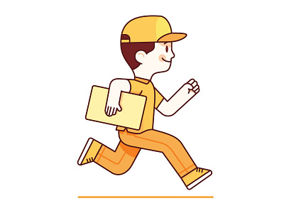Delivery Boy box boy business delivery happy illustration illustrator logistic run shipping startup vector