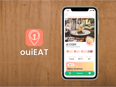 ouiEAT - Application de réservation de restaurants app app design application application design application ui game game design iphone iphone app iphone11 mobile mobile app mobile app design mobile design mobile ui restaurant restaurant app restaurants