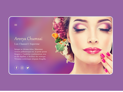 personal portfolio website 2021 actor beauty best colorful cosmetic design girl glassmorphism minimal model personal branding trend ui ux website