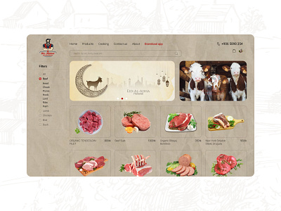 butchery branding meat shop minimal new shamble ui design us design web design