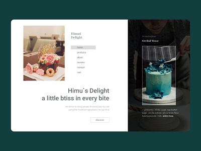 Himu`s Delight cake shop bakery birthday confectionery cupcake design dessert graphic design iterface minimal pastry sweet ui ux website design