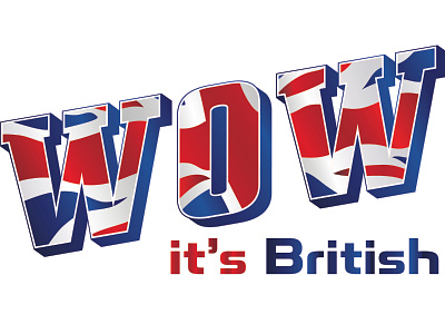Wow British Logo 1 british lettering logo 3d logo design wording wow