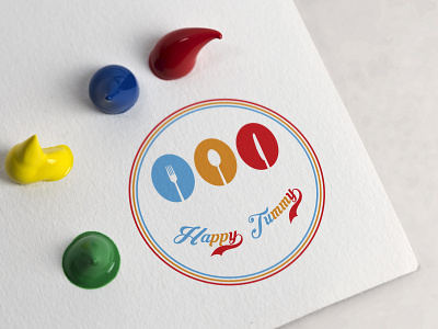 Happy Tummy Mu colorful design food and beverage logo design