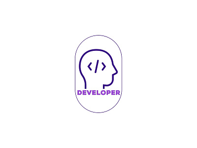 developer design flat icon logo minimal typography website