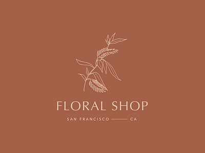 Floral Shop botanical branding delicate design floral flowers handdrawn illustration logo typography