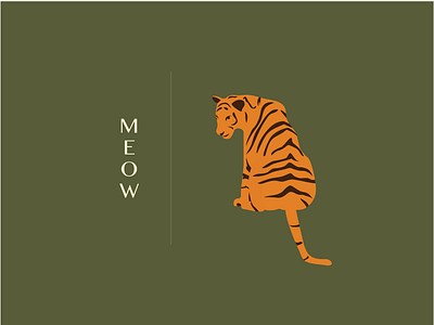 Meow animal branding drawing illustration tiger wild
