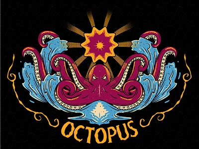 King octopus illustration animal animal illustration brand clothing drawing octopus packaging design tees design tshirt design