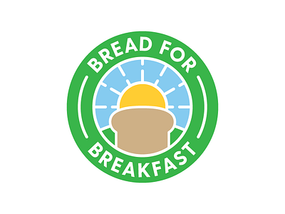 Bread For Breakfast Logo badge charity circle design logo sun