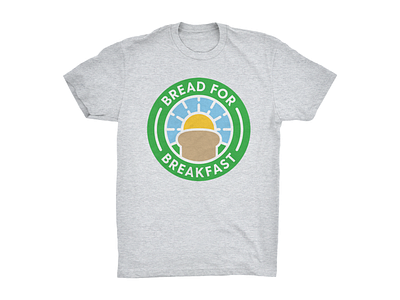 Bread For Breakfast Logo on Heather Grey T-Shirt badge charity circle community design logo non profit vector