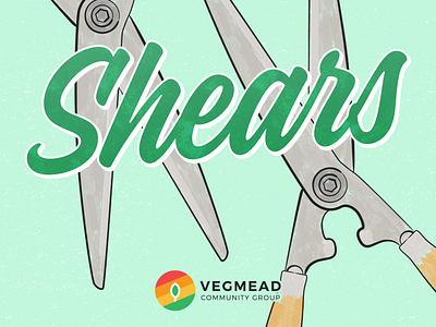 Vegmead Tool Appeal - Shears brush community design gardening illustration shears vector