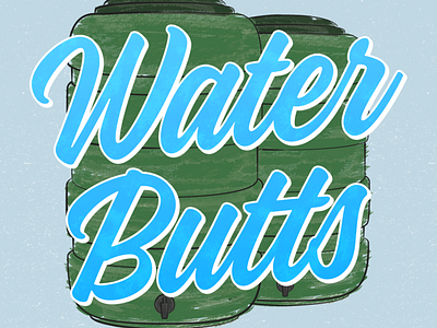 Vegmead Tool Appeal - Water Butts brush community design gardening illustration vector water butt