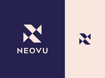 Neovu Logo abstract brand identity branding design geometric identity letter n lettermark logo mark minimal minimalism modern modernism monogram sans serif symbol