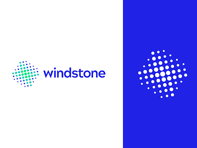 Windstone abstract brand design brand identity branding design dots grid logo identity logo mark minimalism symbol vector windmill