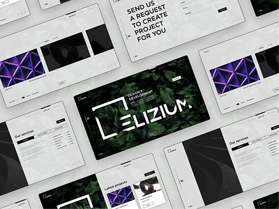 Elizium - Web studio adaptive animation behance black dark desktop figma grey light logo onepage project ui ux web studio website