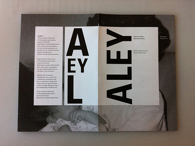ALEY Booklet book layout ramon barcenas typography