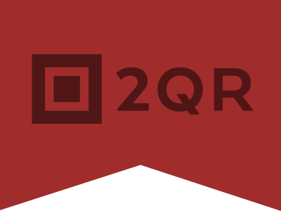 2QR.info Logo logo qr red ribbon square typo