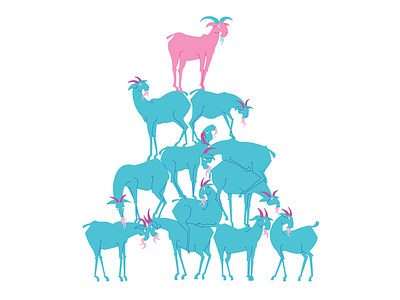 A Pile of Goats goat illustraion