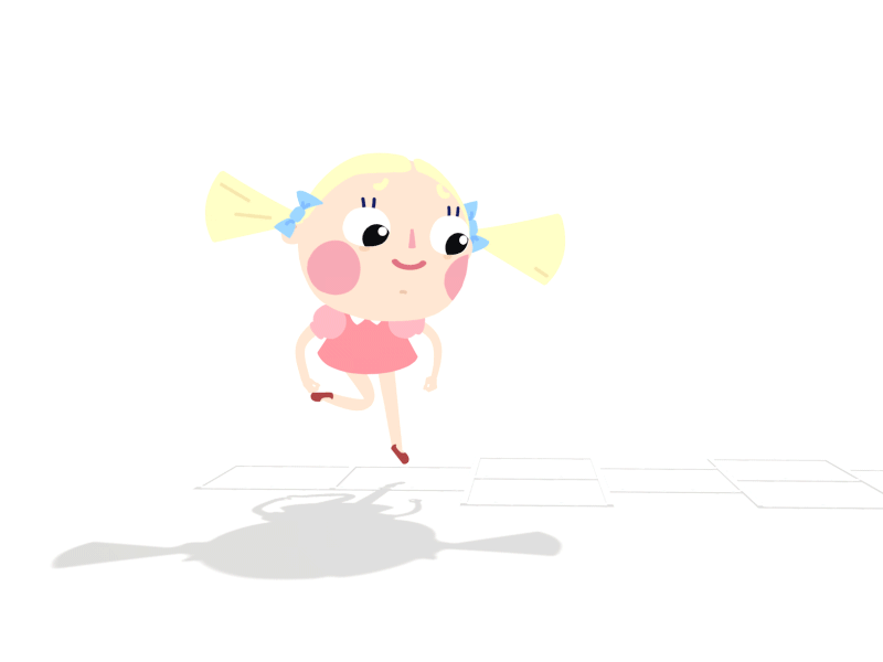 Hopscotch animation girl hopscotch