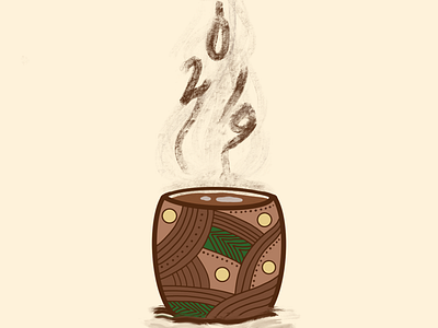Fresh cup of 2019 coffee illustration logo logo designer