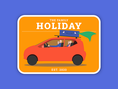 The family holiday car design green illustration illustration art illustrator pink vector yellow