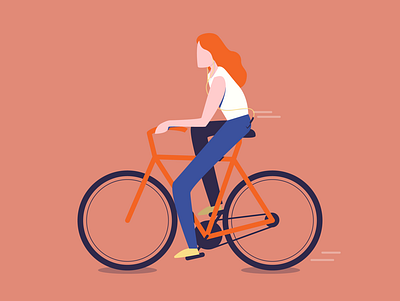 Biking Girl 2d bike design girl illustration illustration art illustrator music vector woman