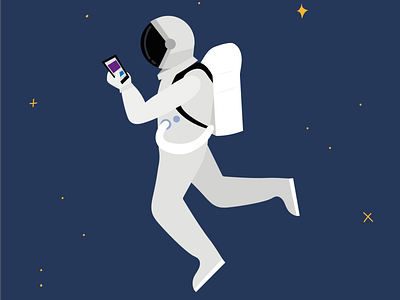 Atronaut astronaut blue dark illustration illustration design illustrator space stars vector yellow