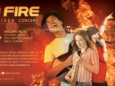 Catch A Fire Church Concert Flyer Template