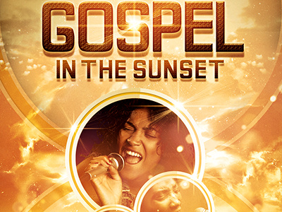 Gospel In The Sunset Church Flyer Template bright christian church concert conference creative designs design evangelical events faith flyer gospel grace inspiks loswl marketing musical pageants psd revival sermon template typographic urban youth