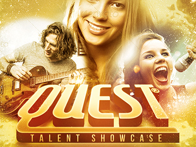 Quest Church Concert Flyer Template 3d bright christian christian talent church concert conference contemporary creative designs design faith festival flyer free gift gospel inspiks karaoke loswl marketing modern open mic promotional psd search sermon talent talent competition template typographic youth