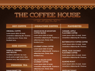 Coffee House Mini Menu Flyer Template