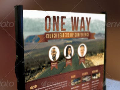 One Way Table Top Church Banner Template