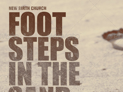 Footsteps In The Sand Church Flyer Template bible study book cover bulletin christian christian walk church disciples easter evangelism faith god sermon title