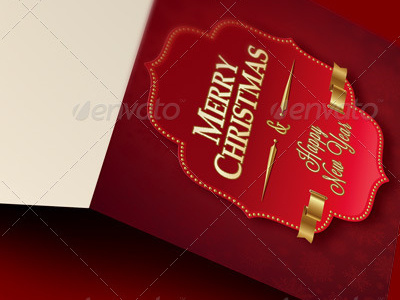 Retro Christmas Greeting Card Template