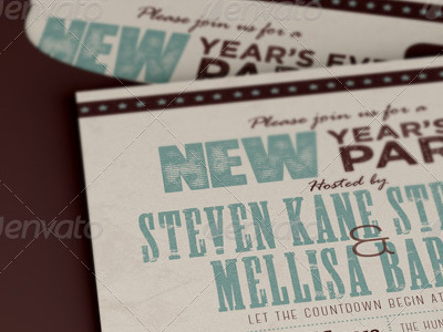 Retro New Year Paty Invite 2014 flyer advertising aged baby showers bachelor parties barbque bash birthday bridal showers celebration christmas dance