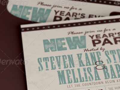 Retro New Year Paty Invite