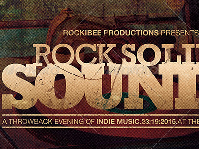 Rock Solid Sounds Event Flyer Template album release audio birthday comedy club concert event event marketing grunge independent music indie karaoke layered