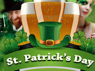 Party For Shamrocks Saint Patrick's Flyer Template 4x7 alternative bar beer celebration clover club drink event fest festival flyer