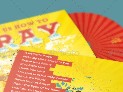 Teach us How to Pray CD Artwork Template album album release best flyer design bright cd artwork cd design cd insert cd jewel insert template cd template church marketing promotional cd