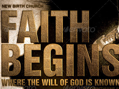 Faith Begins Church Flyer Template