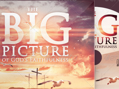 The Big Picture CD Artwork Template cd design designs dvd easter layered marketing our sins photoshop sermon series thanksgiving the cross