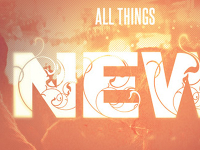 All Things New Church Postcard Template handout handouts inspiks invitation invite light loswl new new year new year concert new year eve orange