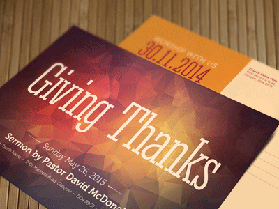 Giving Thanks Church Postcard Template