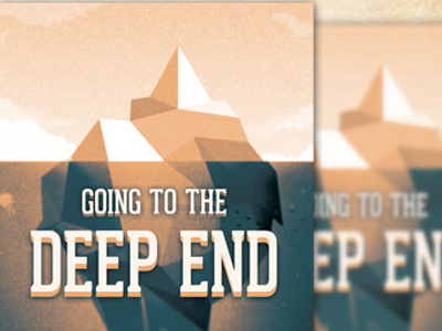 Going To The Deep End Church Flyer obedience overcome pathway perspective photoshop postcard design psd retro road sermon series typography unbelief