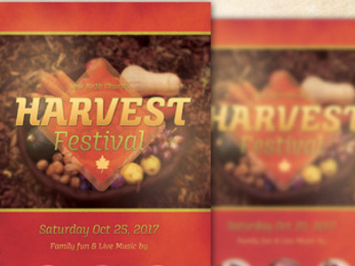 Harvest Festival Church Flyer Template artwork flyer designs harvest inspiks loswl maple orange picnic psd flyer pumpkin season thanksgiving