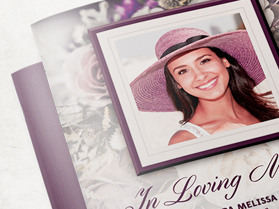 Purple Rose  Funeral Program Template