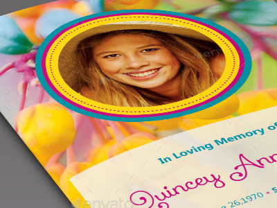 Precious Funeral Program Template loswl memorial bulletin memorial service memorial service program obituary pink program for funeral program templates remembrance spring yellow young person