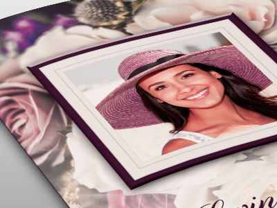Purple Floral Funeral Program Template